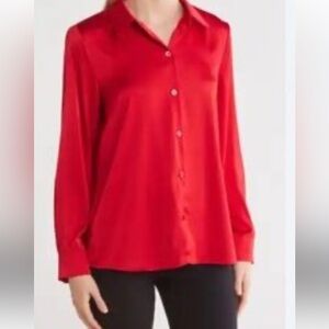 BOLD elements Vibrant Red Button Down‎ Shirt women size 2x